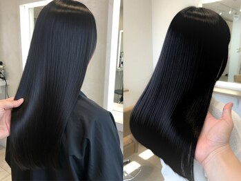 ヴィム ヘアー 宜野湾店(VIM hair)の写真/気になるクセ毛部分や顔周り部分など細部までこだわる美髪ストレート◎日々の再現性高い時短スタイリング◎