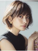 大人ショートレイヤー白髪ぼかし脱白髪染め40代50代60代原宿