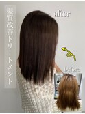 ホワイトベージュイヤリングカラー 髪質改善【岡田優里】