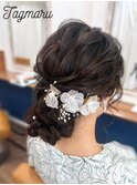 結婚式にオススメ☆立体ウエーブのシニヨン☆