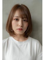 ケアリー 流山おおたかの森(Carelly)&nbsp;大人かわいい前髪セシルカットココアブラウンフリンジウェーブ