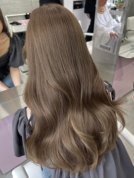 アイシー 表参道(ICY) ブリーチなしダブルカラーで作る【明るめオリーブベージュ】◆