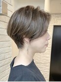 白髪ぼかし/ひし形/癖毛/大人ショートボブ/60代50代40代
