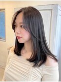 髪質改善 ストレート ダークグレー 透明感カラー 艶髪 艶感