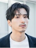 名駅ルーズパーマスパイラルパーマメンズカットセンターパート