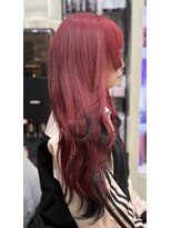 ヘアーグランデシーク(Hair Grande Seeek) レッド×エンドカラーブラック エクステスタイル