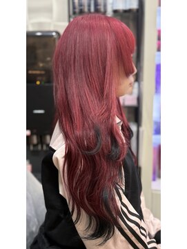 ヘアーグランデシーク(Hair Grande Seeek) レッド×エンドカラーブラック エクステスタイル