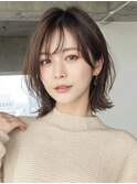 【顔タイプソフトエレガント】透明感くびれレイヤーボブ
