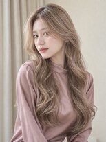 モト 船橋(moto)&nbsp;韓国ロングレイヤー上品艶髪ミルクティーベージュ波巻き船橋