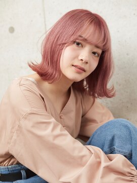ヘアサロン ドットプラス 町田店(dot. plus) ペールピンク×外ハネボブ