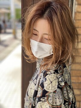 グラムコード(GLAMCODE) 秋色オレンジベージュカラーと大きめネオソバージュ