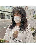 #パーマ #フェイスフレーミング #グリーンカラー