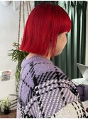 【心斎橋hen】レッドカラー マッシュバング