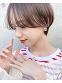 20代30代40代 ショコラアッシュ　大人ショートボブ 前髪ありc