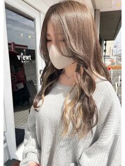 【viewt hair】インナーカラー×ハイベージュ　福山