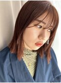 切りっぱなしロブ×オレンジブラウン　【鎌田隆雅】