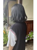 カジュアルパーマ+ダークグレージュ