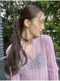 ライブなどにも　ポニーアレンジ　前髪