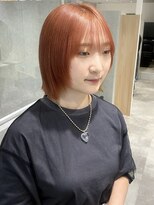 ラミエバイメルト 下北沢(lamie by melt)&nbsp;花田/ボブ/切りっぱなしボブ/オレンジブラウン/ブリーチ/下北沢