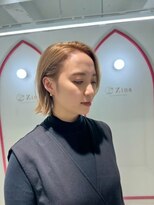ジーナ 札幌(Zina)&nbsp;髪質改善＊シアーベージュ＊切りっぱなし耳かけショート＊美髪