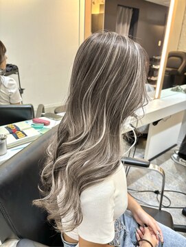 ブレンド 渋谷(BLend) 前髪ハイライトカラーこなれミディイメチェンウェーブパーマ