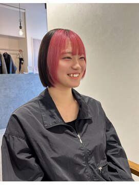 ノア(noah.) ボブ/フリンジ/ピンク/フェイスフレーミング