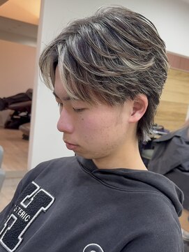 ジゼル(gisele) 仙台フェザーショートハイライトメンズカットフェザーパーマ