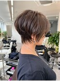 ◇大人可愛い20代30代40代50代前下がりショートボブ丸みショート