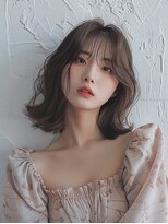 モードケイズ JR茨木improve店(MODE K's)&nbsp;とろみワンカールエアリー グレージュ ひし形シルエット