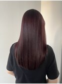 縮毛矯正とボルドーカラー