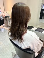 リー 尼崎(Lee)&nbsp;ミディアム×ベージュ×インナーカラーピンク