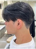 メンズセンターパートウルフセンターパートニュアンスパーマ襟足
