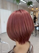 グランデュール 東静岡池田店(GRANDEUR) レイヤーショートボブ韓国丸みウルフカットピンクベージュ