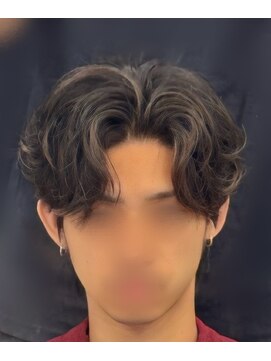 バース 河原町店(BIRTH) 韓国へアカルマパーマワックスなしセンターパート黒髪ウルフ