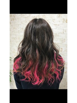 ヘアステージ ラヴァフロー(Hair stage Loverflow) インナーカラー ピンク