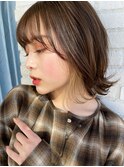 外ハネボブイメチェンワイドバングホワイトブロンド美髪髪質改善