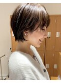 似合わせカットアースカラーのショートボブ