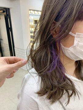 エマエコル(Emma ecole) Emma  ecole インナーカラーパープル/顔まわりレイヤー