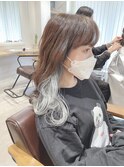 インナーカラー×ターコイズホワイト