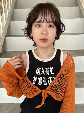 グリーン(green) misaki ) パーマ風セットショートウルフ