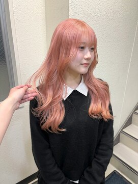 シック(chic.) サーモンピンク♪オレンジピンク♪福岡天神ブリーチハイトーン