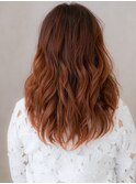 チェリーレッドデジタルパーマ小顔波巻きウェーブX志木20代30代