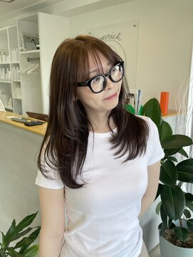 エンリッチヘア(enrich hair) ブリーチなし グレージュ/レイヤーカット/前髪カット