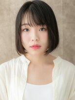 カバーヘア ブリス 上尾西口店(COVER HAIR bliss) 黒髪艶感ストレート切りっぱなしヘイリーボブ311W上尾30代40代