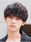 渋谷シャドウパーマルーズパーマ刈り上げショートマッシュメンズ