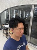 春◎骨格補正短髪パーマ無しワックスアップバング