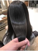 【横浜】地毛風ダークカラー×髪質改善|艶ロング上品ストレート