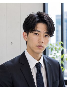 メンズバグズ(MEN's Baguz) トレンド感漂う好印象ニュアンスパーマセンターパート