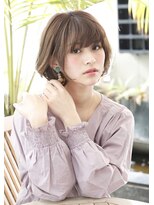 ヘアアンドケア エジェリラボ(hair&care egerie lab)&nbsp;無造作カールが大人かわいいミディボブでひし形シルエット