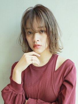 アイティー バイ アルバム 浦和店(IT by ALBUM) ルーズ巻きボブ_オリーブカラーハイライトカラー_36635